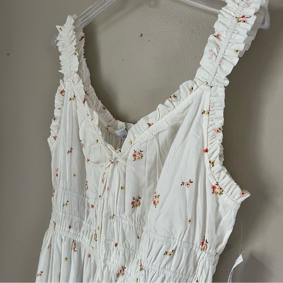 Old Navy Colorway Fit & Flare White Ditsy Floral Cottagecore Midi Dress L - Picture 9 of 16